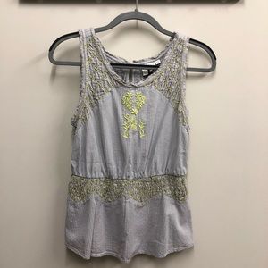 Anthropologie Embroidered Tank Top
